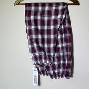 GAP Kids Plaid Sweatpants in Burgundy and White